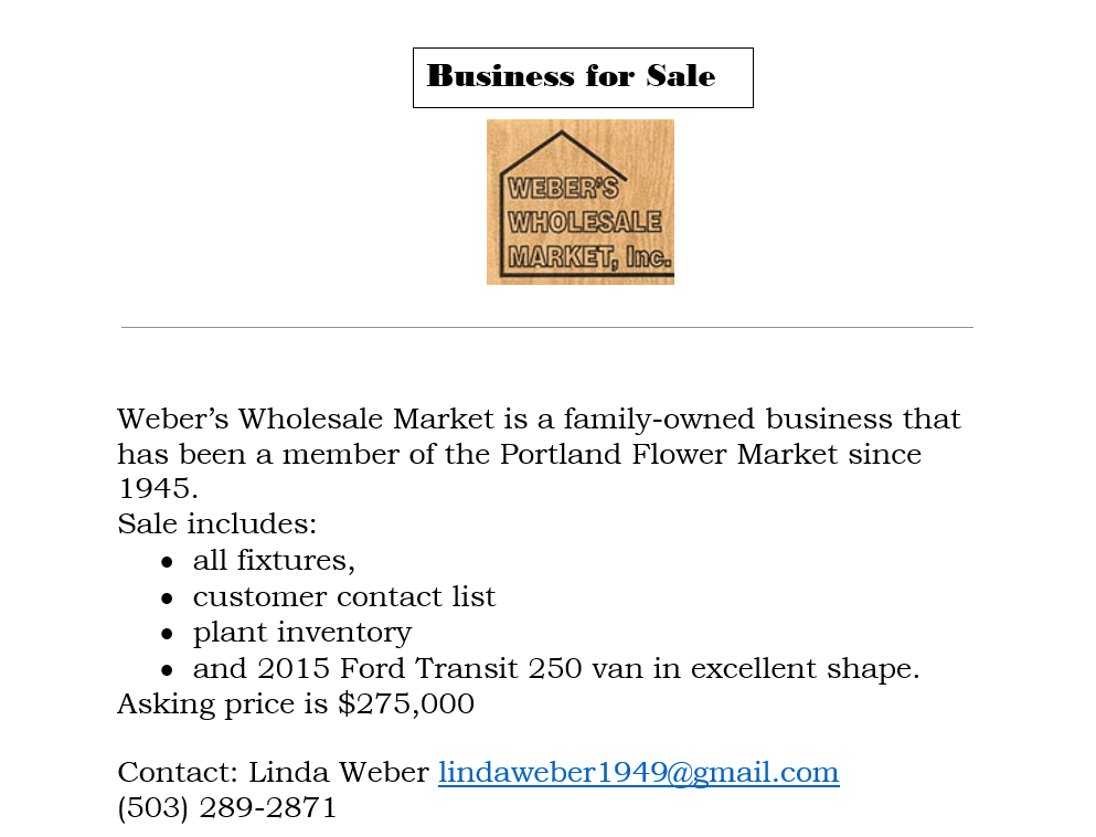 Weber's For Sale